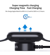 Заредете изображение във визуализатора на галерията – Choetech T319 MFI 5W wireless charger for Apple Watch + USB-C cable - black
