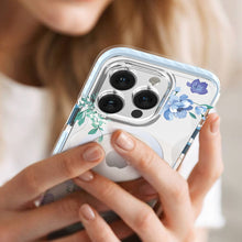 Заредете изображение във визуализатора на галерията – Kingxbar Flora Series magnetic case for iPhone 14 Pro Max MagSafe decorated with orchid flowers print
