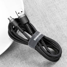 Заредете изображение във визуализатора на галерията – BASEUS cable USB to Apple Lightning 8-pin 2,4A Cafule CAMKLF-BG1 50cm gray-black
