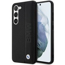 Заредете изображение във визуализатора на галерията – Original faceplate case BMW BMHCS23M22RDPK for SAMSUNG S23 Plus (Textured and Big Logo Stripe / black)
