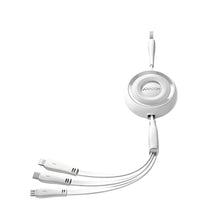 Заредете изображение във визуализатора на галерията – Joyroom S-A40 Colorful Series 3in1 retractable cable USB-A to USB-C / Lightning / microUSB 1m - white
