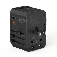 Заредете изображение във визуализатора на галерията – Choetech PD6045 USB-C USB-A 45W GaN Travel Charger with US EU UK AU Plugs - Black

