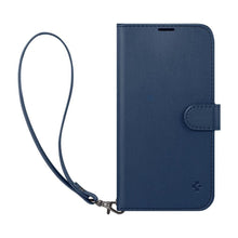 Заредете изображение във визуализатора на галерията – Spigen Wallet S Leather Flip Wallet for iPhone 14 Blue - TopMag
