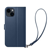 Заредете изображение във визуализатора на галерията – Spigen Wallet S Leather Flip Wallet for iPhone 14 Blue - TopMag
