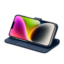 Заредете изображение във визуализатора на галерията – Spigen Wallet S Leather Flip Wallet for iPhone 14 Blue - TopMag
