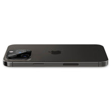 Заредете изображение във визуализатора на галерията – Spigen Optik. TR Camera Protector Camera tempered glass (2 pcs) iPhone 14 Pro / 14 Pro Max black - TopMag
