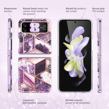 Заредете изображение във визуализатора на галерията – Supcase COSMO GALAXY Z Flip 4 MARBLE PURPLE - TopMag
