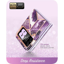 Заредете изображение във визуализатора на галерията – Supcase COSMO GALAXY Z Flip 4 MARBLE PURPLE - TopMag
