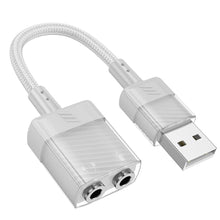 Заредете изображение във визуализатора на галерията – HOCO adaptor AUX USB to 2x Jack 3,5mm (female) Spirit LS37 grey
