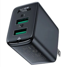 Заредете изображение във визуализатора на галерията – ACEFAST charger 2 x USB 3A QC 18W A33 UK black
