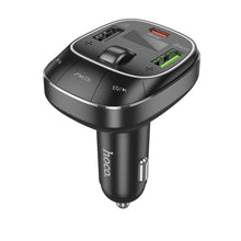 Заредете изображение във визуализатора на галерията – HOCO car transmitter FM with car charger USB QC 3.0 + Type C PD 45W Pole E76 obsidian black
