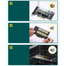 Заредете изображение във визуализатора на галерията – Ugreen expansion card adapter PCIe 3.0 x4 to SSD M.2 M-Key / M.2 B-Key black (CM302)
