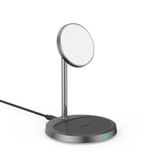 Заредете изображение във визуализатора на галерията – Choetech 2in1 Magnetic Holder Qi Wireless Charger for Magsafe 15W Gray (T575-F)
