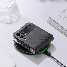 Заредете изображение във визуализатора на галерията – Dux Ducis Bril case for Samsung Galaxy Z Flip 3 cover made of ecological leather black
