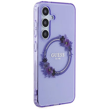 Заредете изображение във визуализатора на галерията – Guess IML Flowers Wreath MagSafe case for Samsung Galaxy S24 - purple
