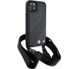 Заредете изображение във визуализатора на галерията – BMW M Edition Carbon Stripe &amp; Strap case for iPhone 15 / 14 / 13 - black
