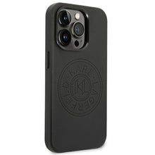 Заредете изображение във визуализатора на галерията – Karl Lagerfeld KLHCP14LFWHK iPhone 14 Pro 6,1" hardcase czarny/black Leather Perforated Logo
