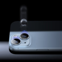 Заредете изображение във визуализатора на галерията – Baseus tempered glass for iPhone 14 / iPhone 14 Plus camera lenses transparent + cleaning kit
