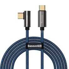 Заредете изображение във визуализатора на галерията – Baseus Legend Series Elbow Fast Charging USB Type C - USB Type C 100W 5A 2m blue (CACS000703)
