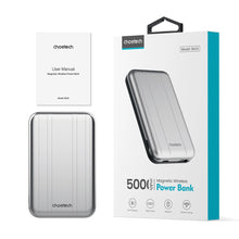 Заредете изображение във визуализатора на галерията – Choetech B655 mini wireless magnetic powerbank 5000mAh - silver
