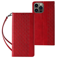 Заредете изображение във визуализатора на галерията – Magnet Strap Case for Samsung Galaxy S23 Flip Wallet Mini Lanyard Stand Red
