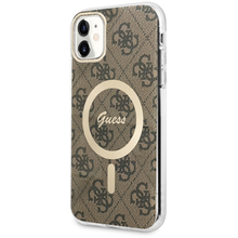 Заредете изображение във визуализатора на галерията – Original Case GUESS hardcase 4G MagSafe GUHMN61H4STW for Iphone 11 brown
