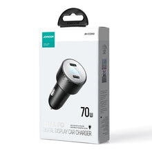 Заредете изображение във визуализатора на галерията – Car charger 2x USB C 70W with LED display Joyroom JR-CCD02 | black
