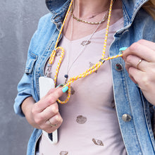 Заредете изображение във визуализатора на галерията – A stylish cord lanyard with an inlay for the key phone, pattern 10
