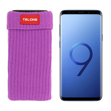 Заредете изображение във визуализатора на галерията – TelOne mobile phone sock with neck strap, plum
