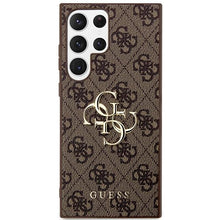 Заредете изображение във визуализатора на галерията – Guess GUHCS23L4GMGBR S23 Ultra S918 brown/brown hardcase 4G Big Metal Logo
