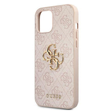Заредете изображение във визуализатора на галерията – Guess GUHCP12M4GMGPI iPhone 12/12 Pro 6,1" różowy/pink hardcase 4G Big Metal Logo
