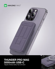 Заредете изображение във визуализатора на галерията – Amazing Thing Power bank Thunder Pro Stand 5000mAh TPM5KSPU - Type C - magnetic with induction charger purple
