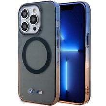 Заредете изображение във визуализатора на галерията – Case BMW BMHMP14LHTGE iPhone 14 Pro 6.1" grey/grey hardcase Gradient Bumper MagSafe
