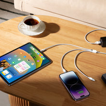 Заредете изображение във визуализатора на галерията – Baseus StarSpeed 3in1 cable USB-A - Micro-USB / Lightning / USB-C 3.5A 1.2m white

