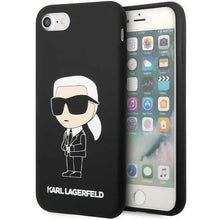 Заредете изображение във визуализатора на галерията – Karl Lagerfeld KLHCI8SNIKBCK iPhone 7/8/ SE 2020/2022 hardcase black/black Silicone Ikonik
