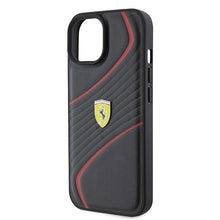 Заредете изображение във визуализатора на галерията – Ferrari FEHCP15SPTWK iPhone 15 6.1" black/black hardcase Twist Metal Logo
