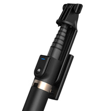 Заредете изображение във визуализатора на галерията – Selfie Stick - with detachable bluetooth remote control and tripod - P100 BLACK
