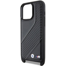 Заредете изображение във визуализатора на галерията – BMW M Edition Carbon Stripe &amp; Strap case for iPhone 15 Pro Max - black
