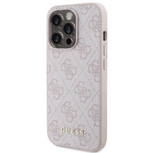 Заредете изображение във визуализатора на галерията – Guess 4G Metal Gold Logo case for iPhone 15 Pro - pink
