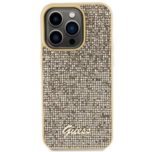 Заредете изображение във визуализатора на галерията – Guess Disco Metal Script case for iPhone 15 Pro - gold
