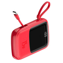 Заредете изображение във визуализатора на галерията – Power bank baseus qpow - 10 000mah lcd quick charge pd15w with cable to type c red ppqd-a09 - TopMag
