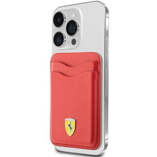 Заредете изображение във визуализатора на галерията – Ferrari Wallet Card Slot FEWCMRSIR case - red MagSafe Leather 2023 Collection

