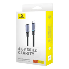 Заредете изображение във визуализатора на галерията – Baseus High Definition Series USB-C (male) / USB-C (female) 10Gb/s cable 1m - black
