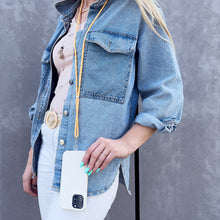 Заредете изображение във визуализатора на галерията – Stylish cord lanyard with inlay for the phone of the keys, pattern 3
