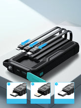 Заредете изображение във визуализатора на галерията – Powerbank 10000mAh Joyroom JR-L016 with built-in USB-C/micro USB/ Lightning cables - black

