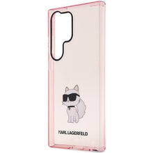 Заредете изображение във визуализатора на галерията – Karl Lagerfeld KLHCS23LHNCHTCP S23 Ultra S918 pink/pink hardcase Ikonik Choupette
