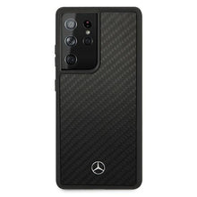 Заредете изображение във визуализатора на галерията – Original faceplate case MERCEDES MEHCS21LRCABK for SAMSUNG S21 Ultra (Dynamic Line / black carbon)
