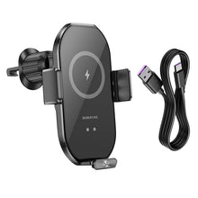 Заредете изображение във визуализатора на галерията – Borofone Car holder BH206 Rusher with induction charging to air vent black
