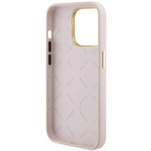 Заредете изображение във визуализатора на галерията – Guess Silicone Logo Strass 4G case for iPhone 15 Pro - light pink
