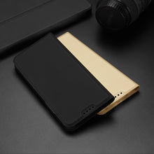 Заредете изображение във визуализатора на галерията – Dux Ducis Skin Pro Case For Xiaomi Redmi 11A / Poco C55 / Redmi 12C Cover Flip Card Wallet Stand Gold

